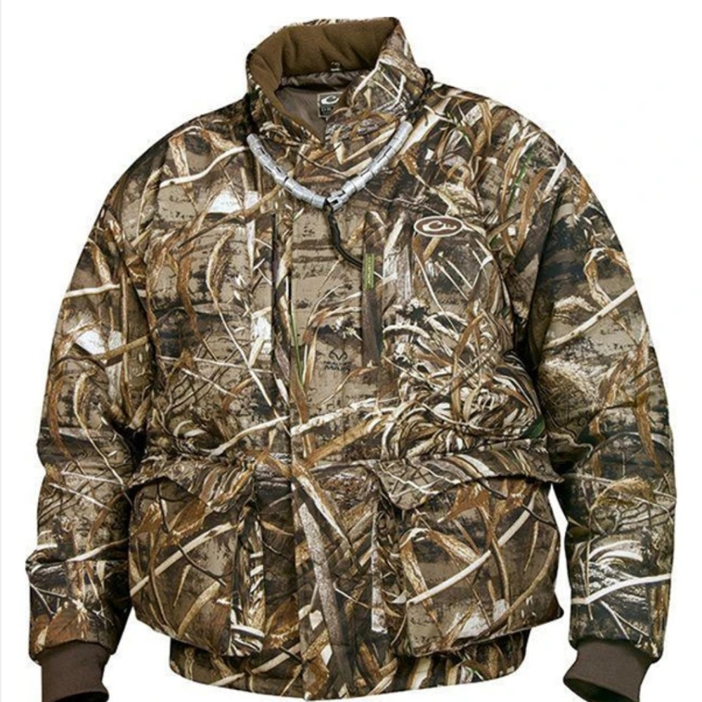 Drake Waterfowl Men's Mossy Oak Blades Camo Down Coat like new without tag